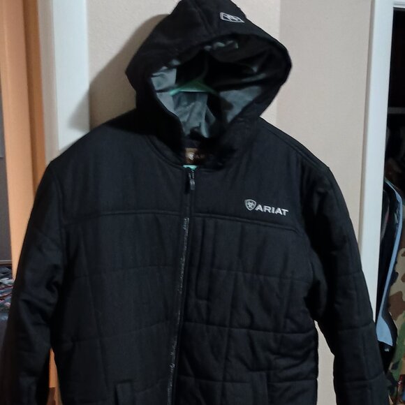 Ariat Crius Men's Hooded Insulated Winter Jacket Size Large Black **Read** - Picture 2 of 16